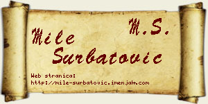 Mile Šurbatović vizit kartica